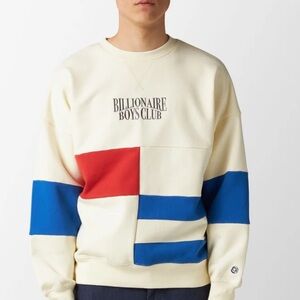 Billionaire Boys Club Cream and Red Crewneck Sweater